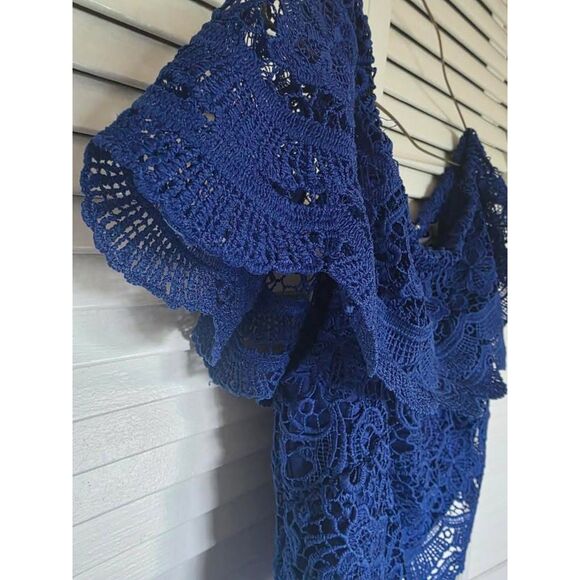 Spoon Jeans Women’s Lace Top - Size Small - Stylish Blue Blouse - Picture 3 of 11